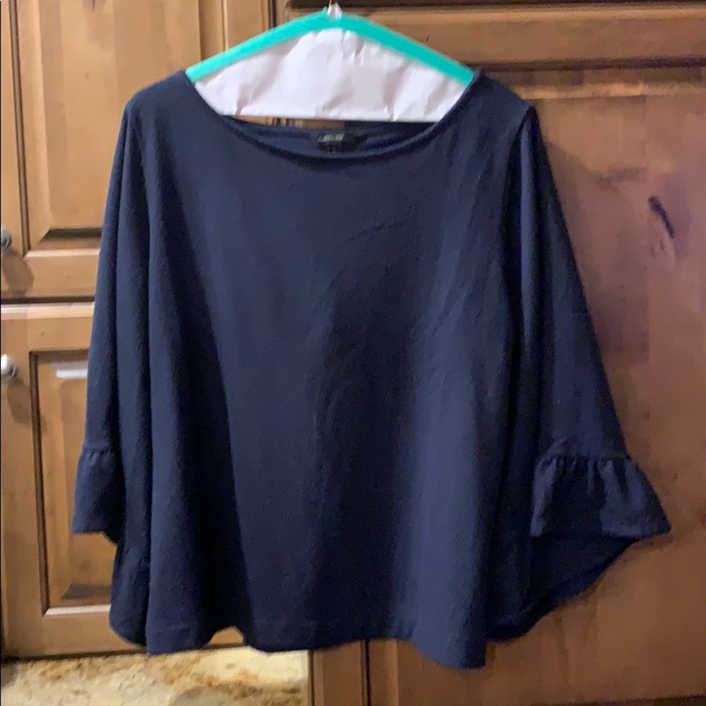 A dark blue blouse